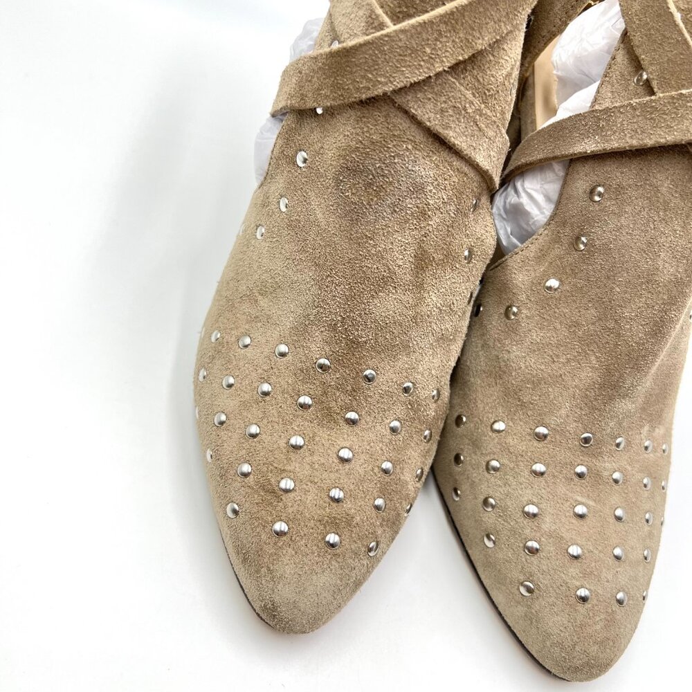 Navyboot Womens Size 38 EU Beige Greige Taupe Suede Leather Heels Shooties Shoes - Picture 3 of 11